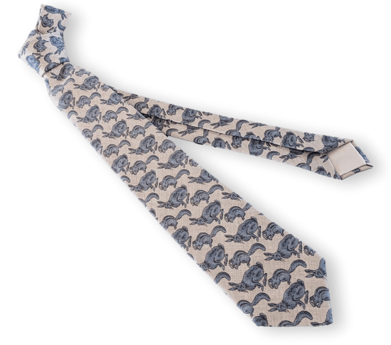 HERMES Vintage Rabbits & Squirrels Eating Cashmere/Silk Tie 8 cm