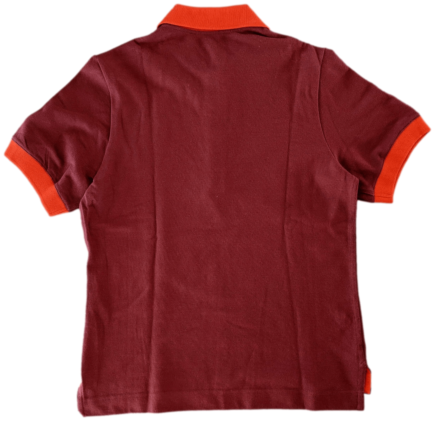 HERMES POLO SELLIER Women's Burgundy/Orange Buttoned Polo Shirt