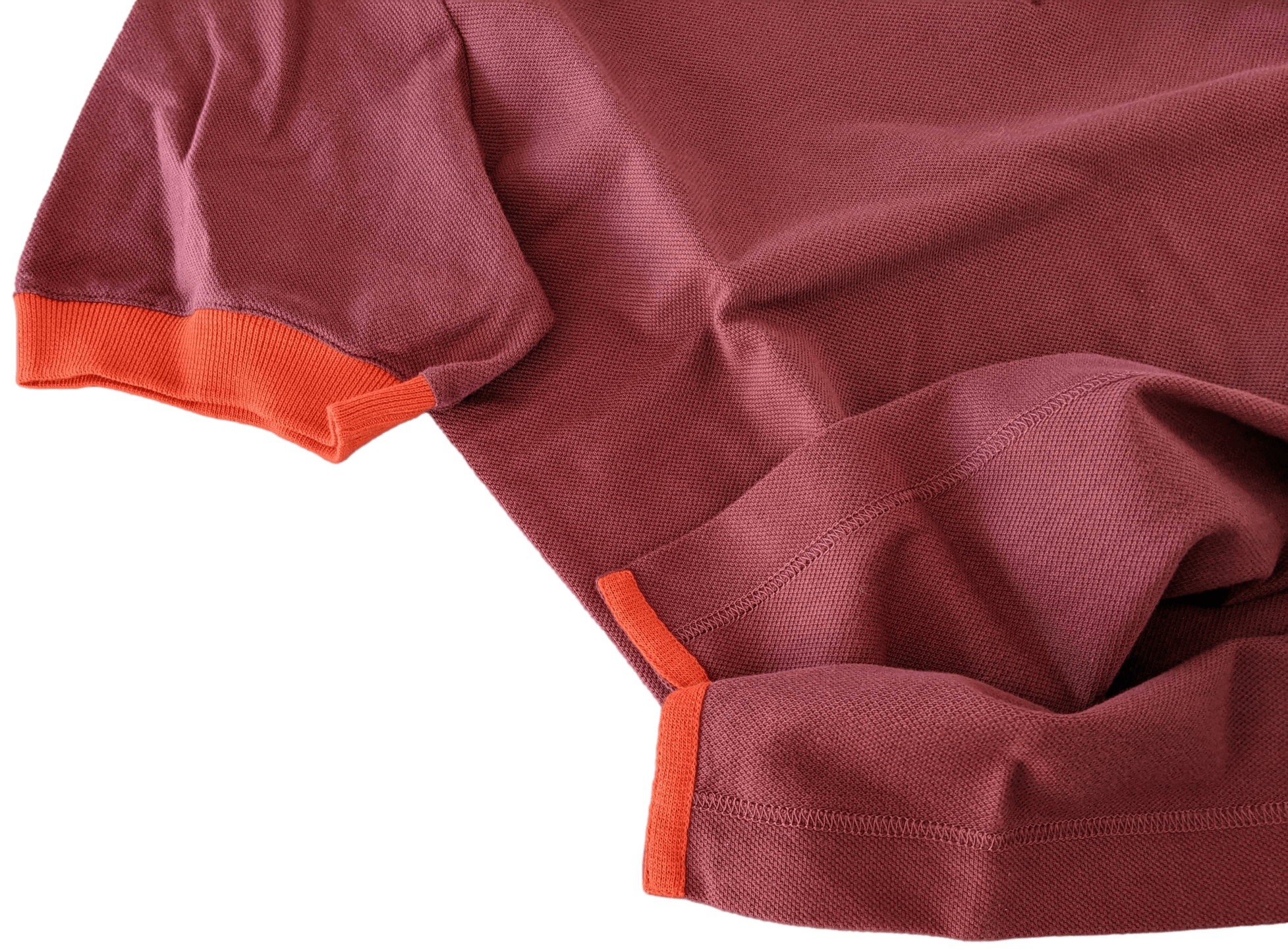HERMES POLO SELLIER Women's Burgundy/Orange Buttoned Polo Shirt