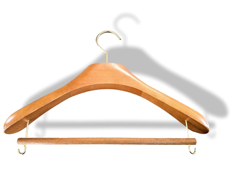 Hermes Wooden Clothing Hanger with Trouser Bar 38 cm - poupishop