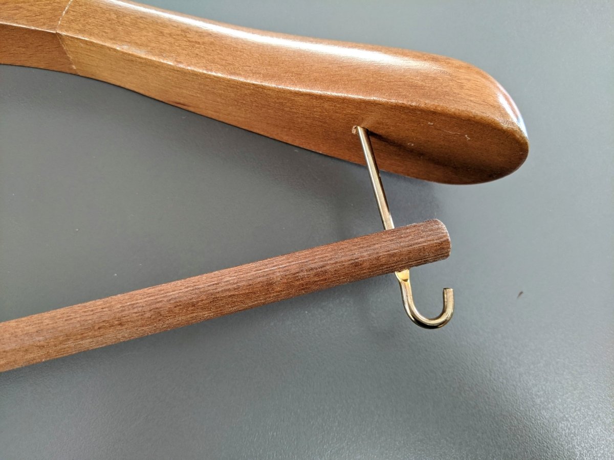 Hermes Wooden Clothing Hanger with Trouser Bar 38 cm - poupishop