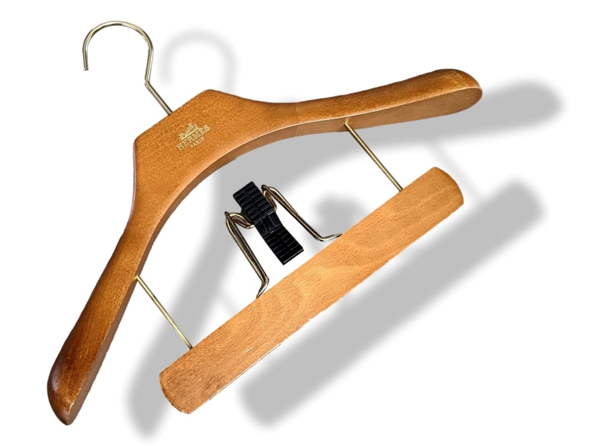 Hermes Wooden Clothing/Skirt/Trouser Clip Hanger - poupishop