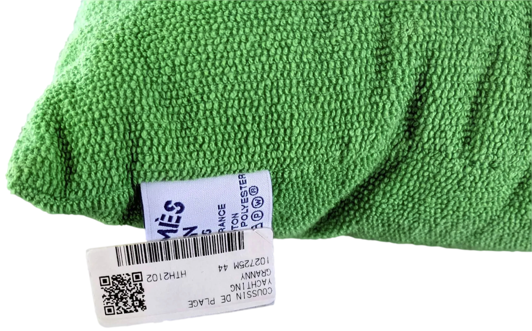 Hermes Vert Granny Coussin de Plage " Yachting " Uni Beach Pillow by Studio Hermès