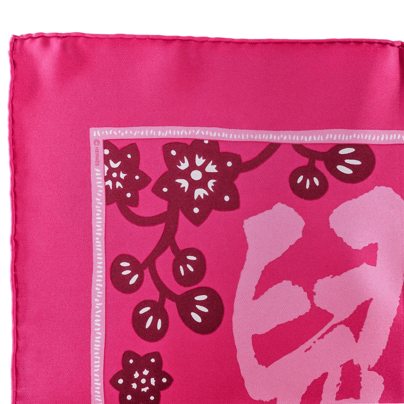 HERMES Year of the Rat Gavroche 45 Twill Silk Rose Fuchsia Prune New in Box Collector