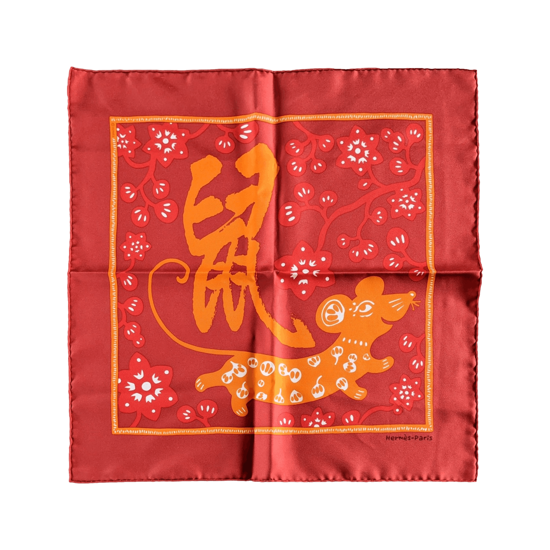 HERMES Year of the Rat Gavroche Pocket Scarf 45