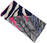 Hermes 2014 Fuchsia/Marine "Zebra Pegasus" by Alice Shirley Cashmere Shawl 140