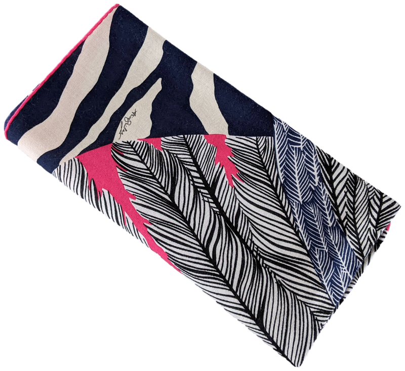 Hermes 2014 Fuchsia/Marine "Zebra Pegasus" by Alice Shirley Cashmere Shawl 140