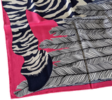 Hermes 2014 Fuchsia/Marine "Zebra Pegasus" by Alice Shirley Cashmere Shawl 140