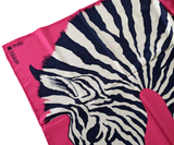 Hermes 2014 Fuchsia/Marine "Zebra Pegasus" by Alice Shirley Cashmere Shawl 140