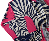 Hermes 2014 Fuchsia/Marine "Zebra Pegasus" by Alice Shirley Cashmere Shawl 140