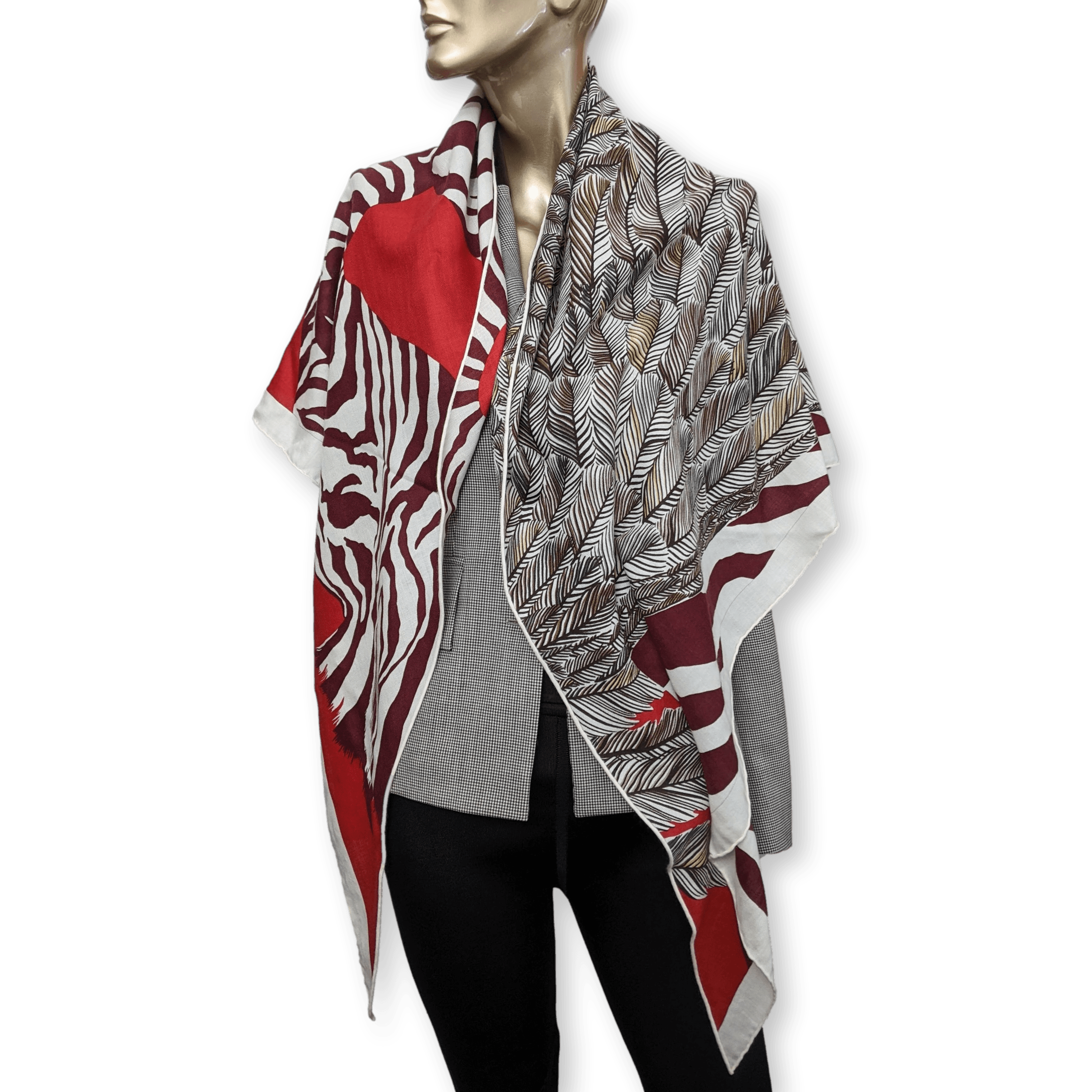 HERMES Giant Triangle Zebra Pegasus in Cashmere/Sik by Alice Shirley