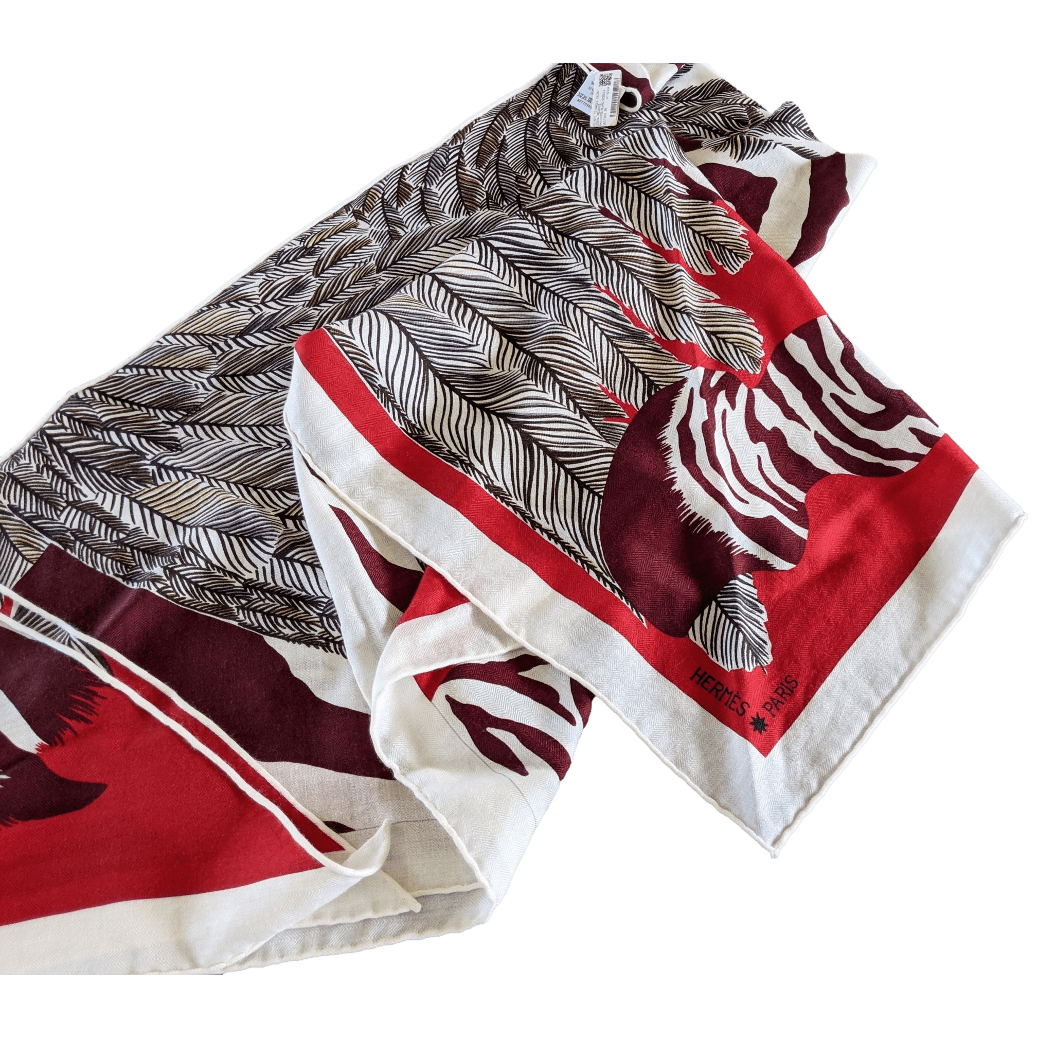 HERMES Giant Triangle Zebra Pegasus in Cashmere/Sik