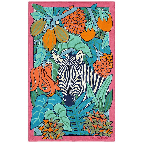 HERMES Plage Zebre Au coeur de l'été Cotton Beach Towel 90 x 150 cm