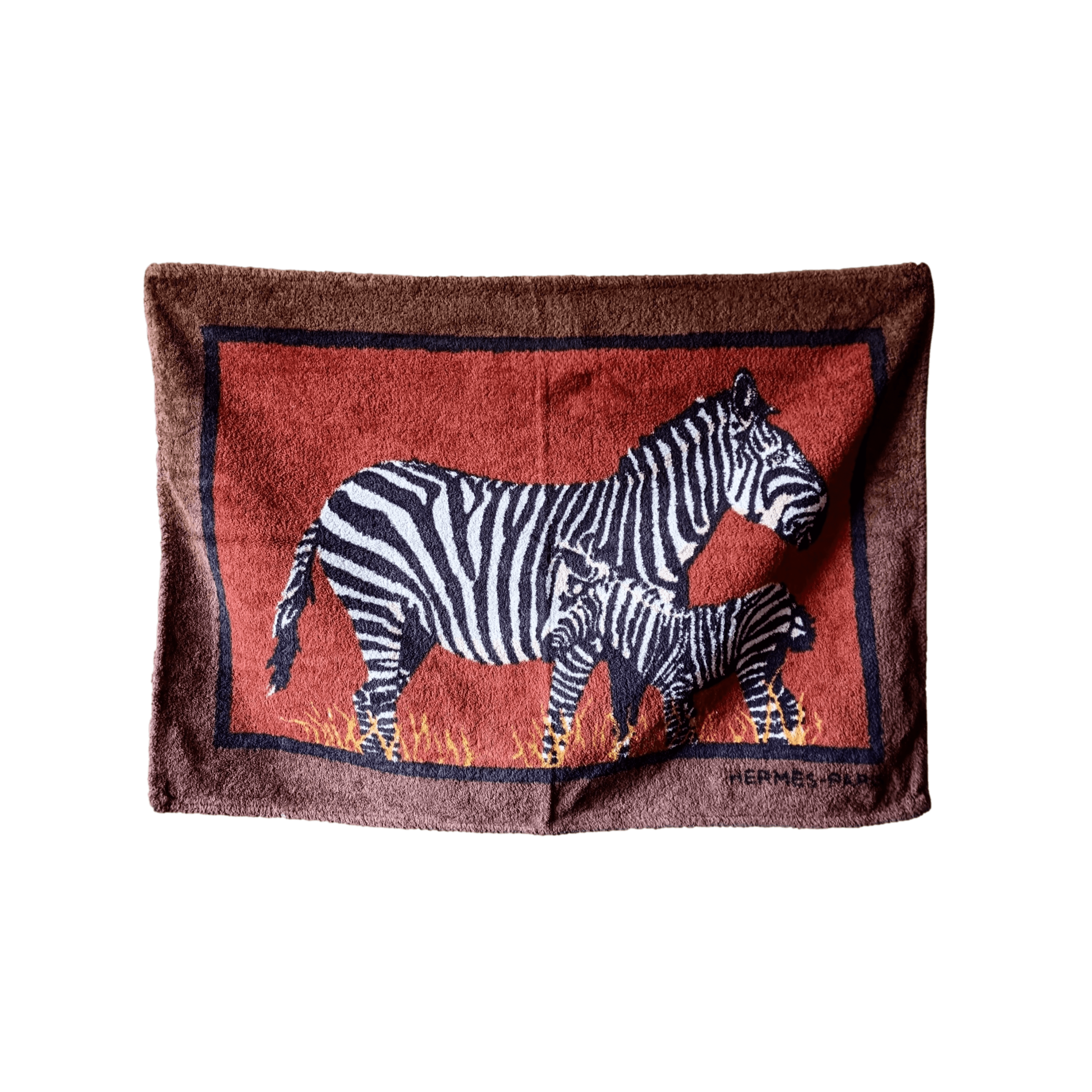 HERMES Vintage ZEBRE Terry Beach Towel PM 65 x 95 cm