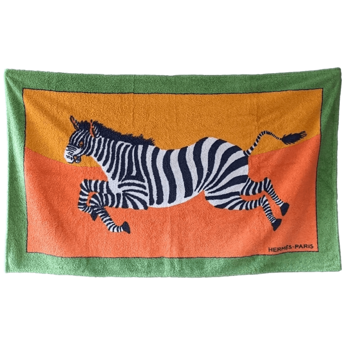 HERMES Zebre Terry Cotton Beach Towel 90 x 150 cm