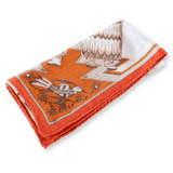 HERMES 2004 Orange Kachinas by Oliver Kermit Oliver Cashmere Shawl 140 x 140 cm