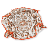 HERMES 2004 Orange Kachinas by Oliver Kermit Oliver Cashmere Shawl 140 x 140 cm