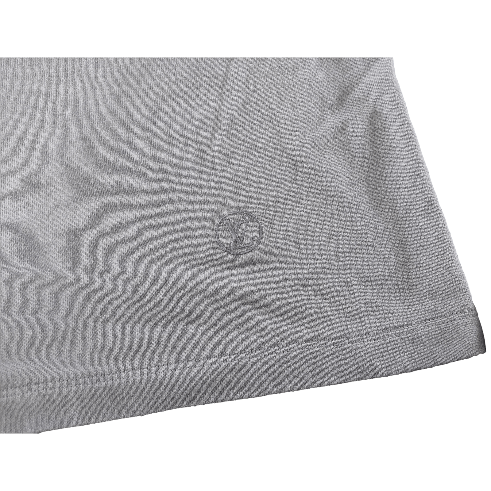 LOUIS VUITTON Men's Gris Padded Embroidered Plastron T-Shirt Size