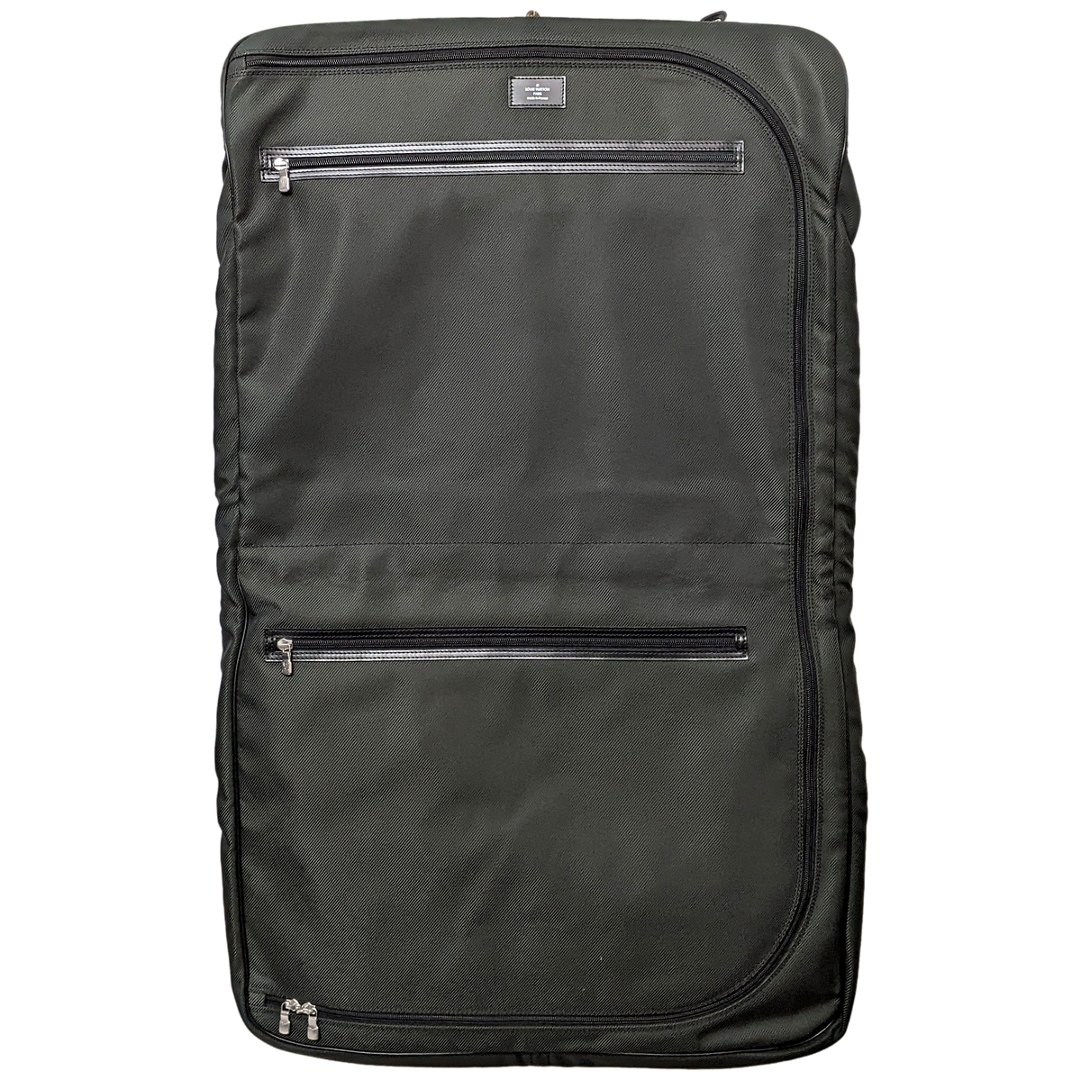 Louis Vuitton Noir/Vert Taiga Leather Brushed Metal " Portable Gibeciere " Garment Travel Bag GM