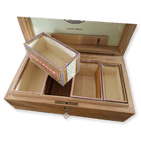 PARTAGAS Vintage Blond Wood "Assorted Humidors" Boite à Cigares with Key, Made in Cuba