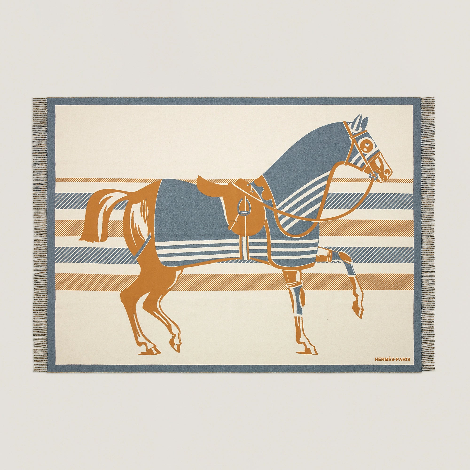 NLNDO HERMES Lot de 2 Plaids (Cheval Couverture, Animaux Blocks) New
