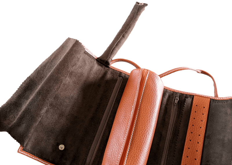 RENE KERN Vintage Leather Jewelry Travel Pochette