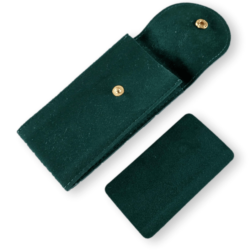 ROLEX Small Green Suede Travel Case for Wrist Watch Vip 6 x 12 cm