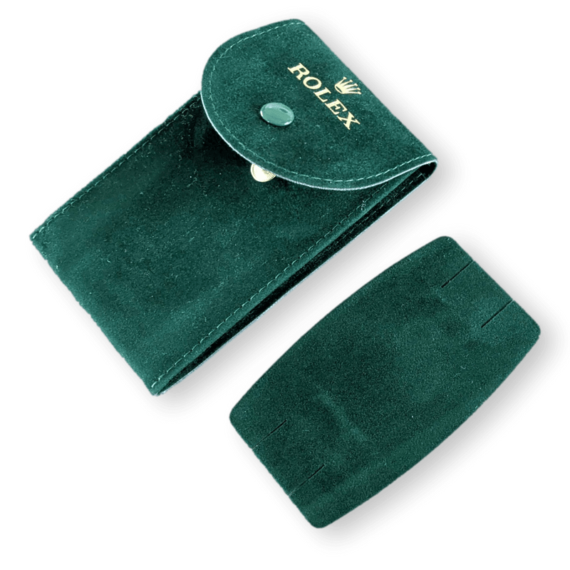 ROLEX Small Green Suede Travel Case for Wrist Watch Vip 7 x 11 cm