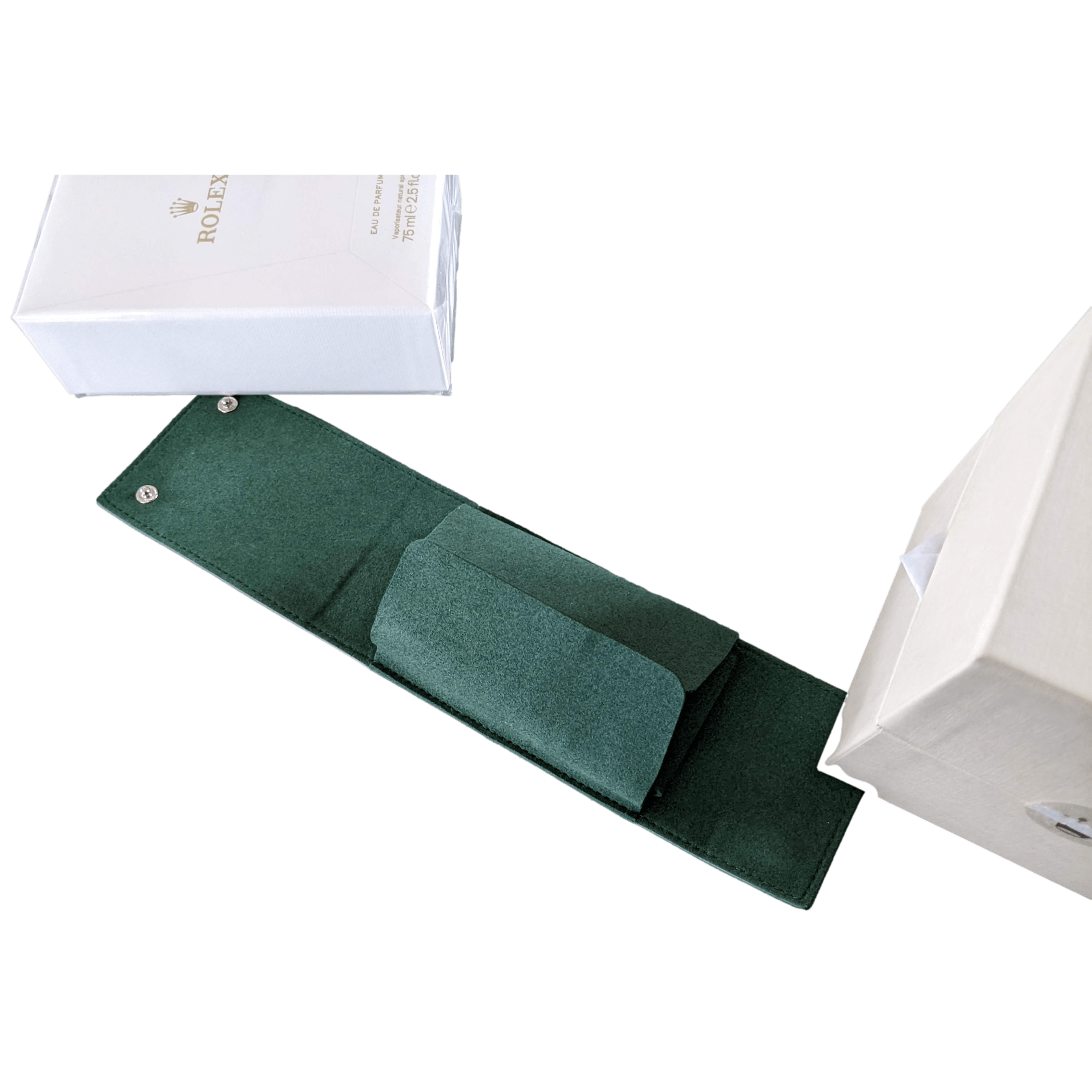 ROLEX Small Green Smooth Leather Travel Case for Wrist Watch Vip