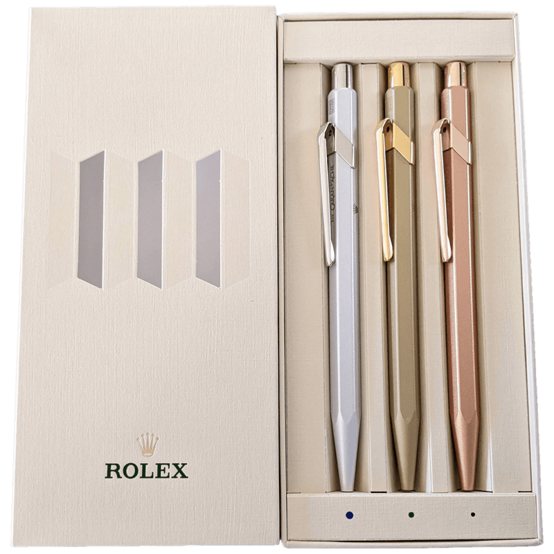 ROLEX Set of 3 Ballpoint Pens in Case for VIP only