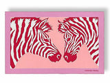 Hermes Rose ZEBRA TWINS by Alice Shirley Cotton Pareo 90 x 150 cm, Mint!