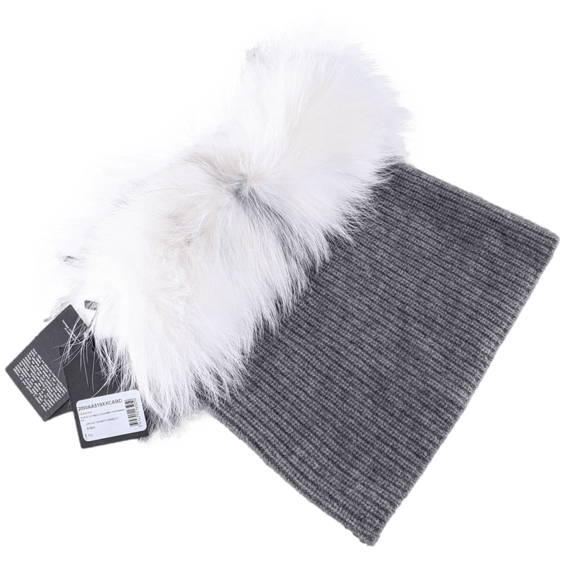 YVES SALOMON Grey Cashmere / Fox Fur Tour de Cou