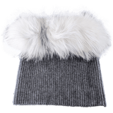 YVES SALOMON Grey Cashmere / Fox Fur Tour de Cou