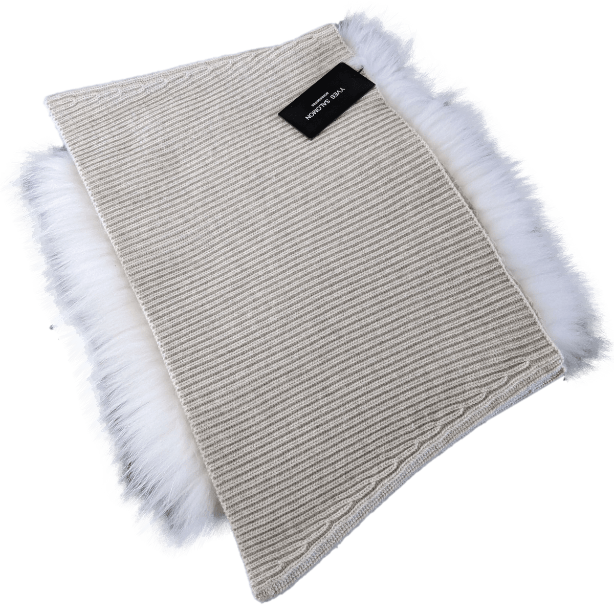 YVES SALOMON Ivoire Wool/ Cashmere - Marmot Fur Echarpe Tour de Cou