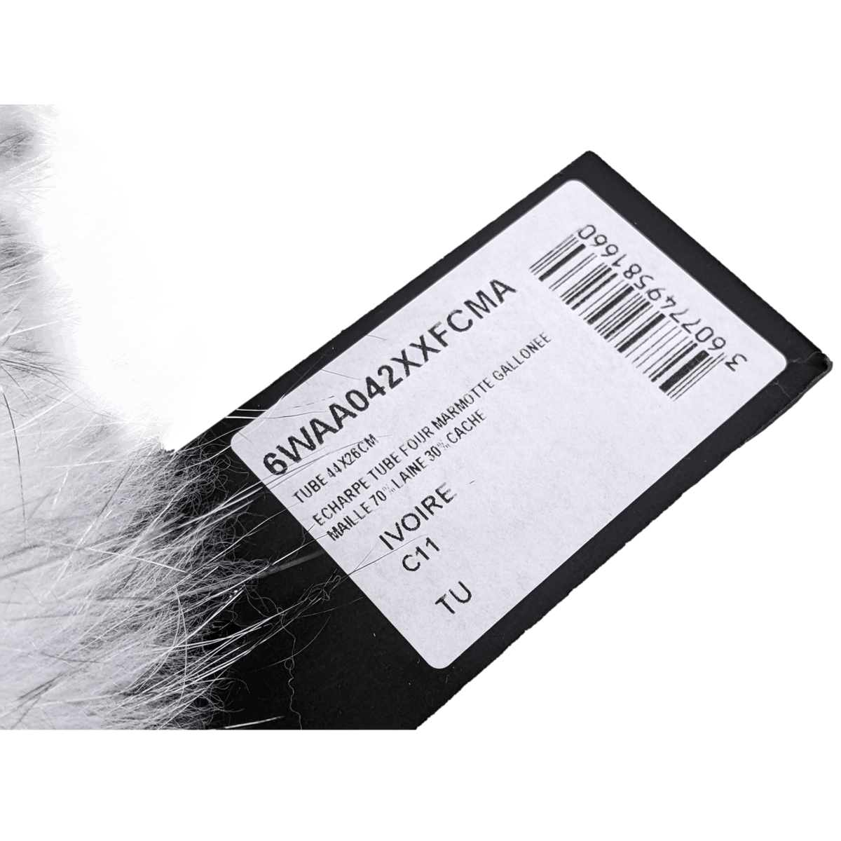 YVES SALOMON Ivoire Wool/ Cashmere - Marmot Fur Echarpe Tour de Cou