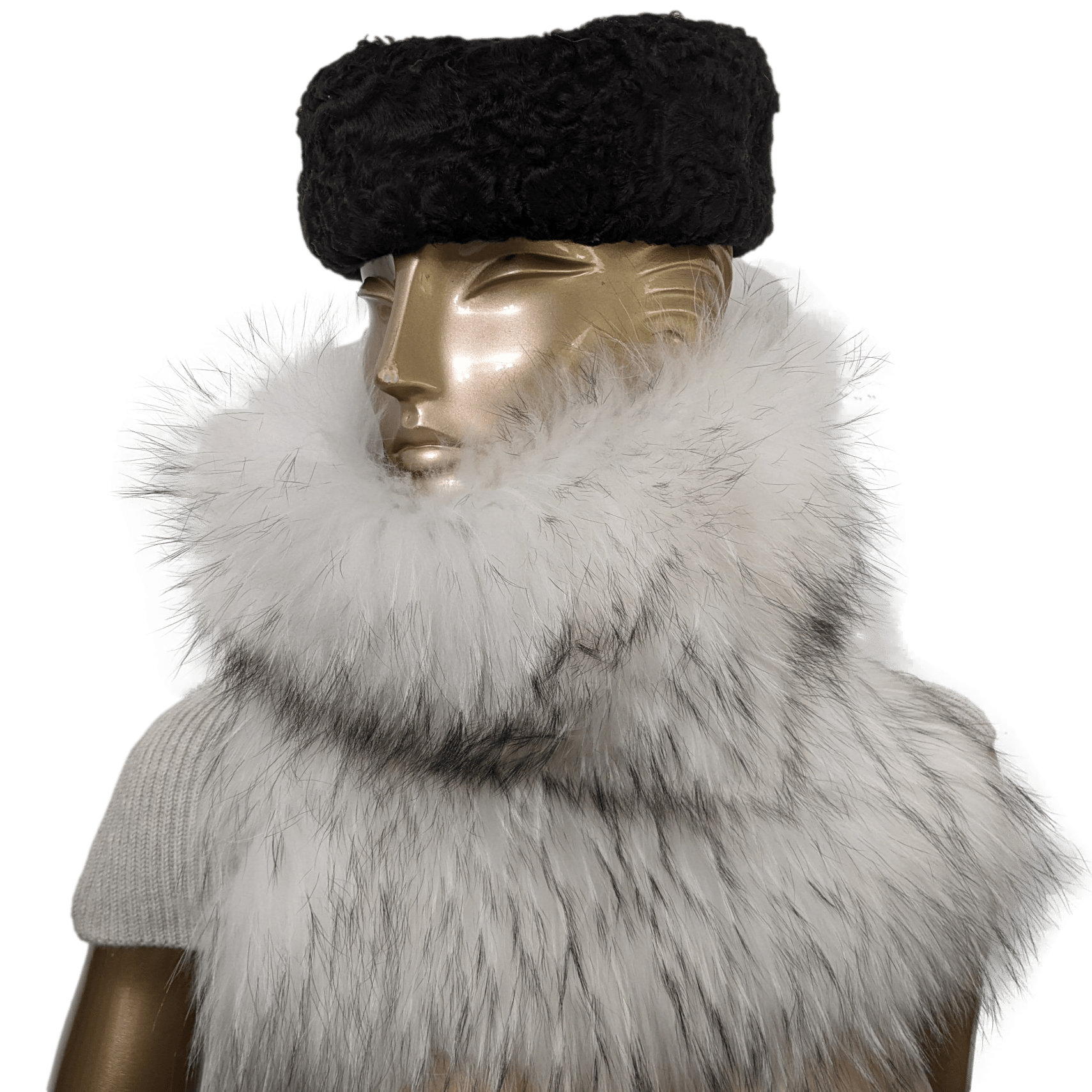 YVES SALOMON Ivoire Wool/ Cashmere - Marmot Fur Echarpe Tour de Cou