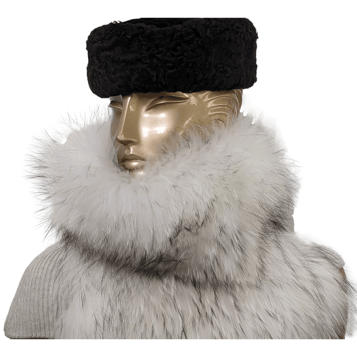 YVES SALOMON Ivoire Wool/ Cashmere - Marmot Fur Echarpe Tour de Cou