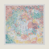 Hermes [C214] Gris chine/Rose/Vert "Faubourg Tropical" by Octave Marsal and Théo de Gueltzl Cashmere Shawl 140, BNWTIB!!