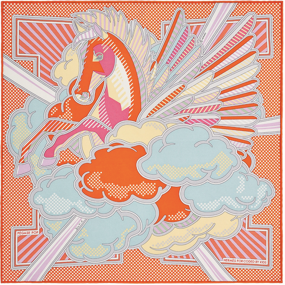 HERMES Pegase Pop Gavroche Scarf 45 cm Limited Edition New In Box