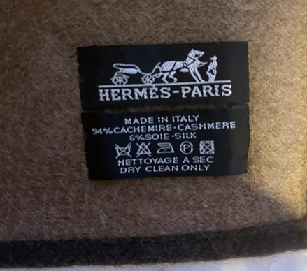 Hermes Brown "Quadrige" by Pierre Peron Cashmere/Silk XXL Plaid 140 x 180 cm