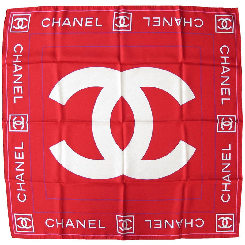 Chanel Logo CC Twill Silk Scarf 90cm