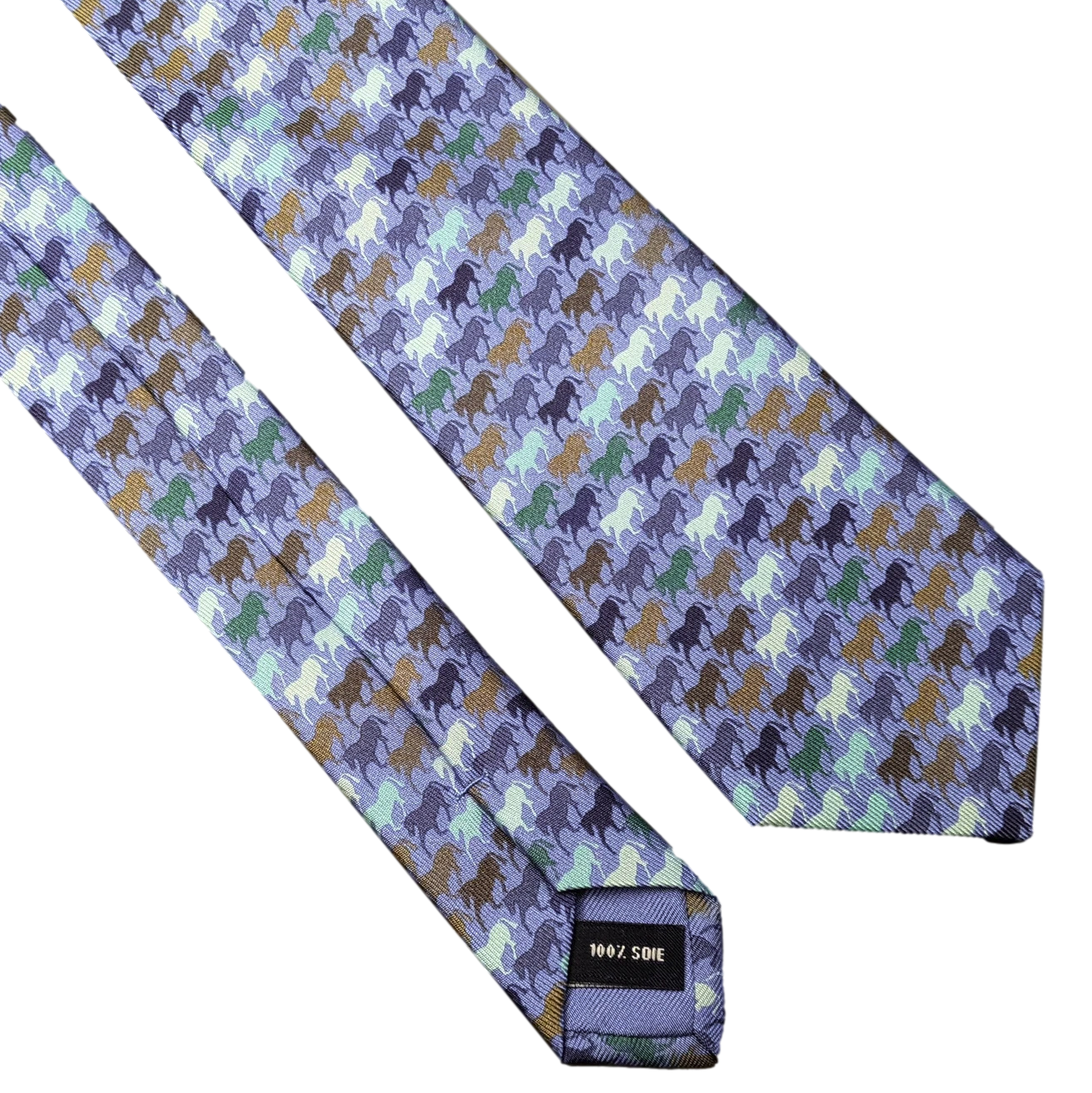 Hermes Rare Bleu/Aqua/Gris "Adada" Child Tie 6 cm