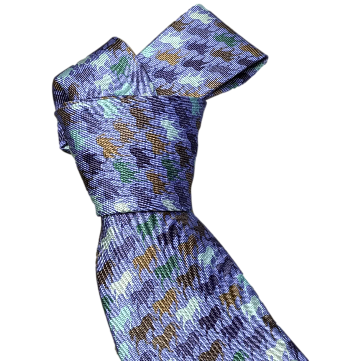 Hermes Rare Bleu/Aqua/Gris "Adada" Child Tie 6 cm