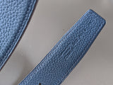 Hermes [113] Black/Bleu de Prusse Togo/Chamonix Reversible Belt Strap 32 MM, BNIB!