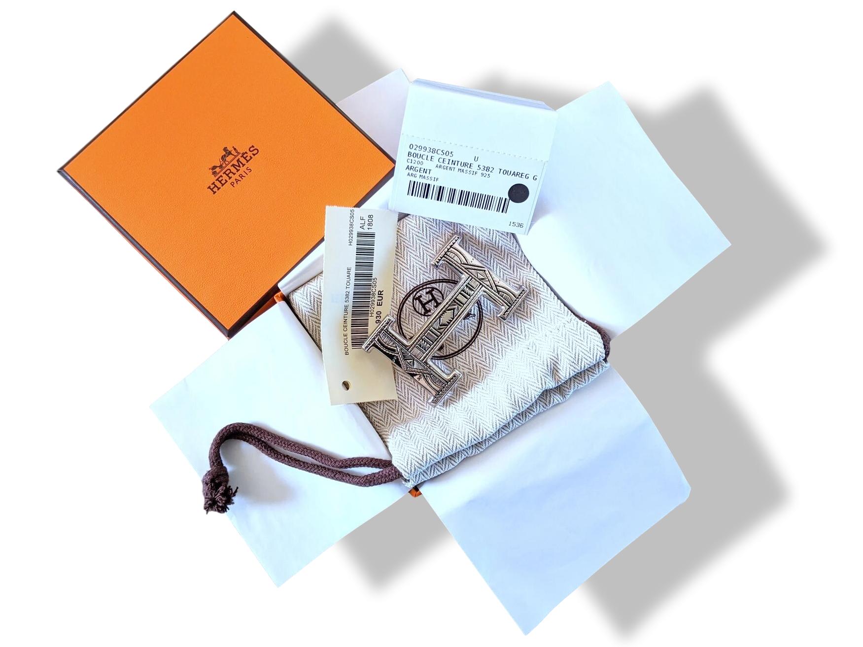 Hermes [12] AG Sterling Silver 925 TOUAREG H Belt Buckle H 32mm, BNIB!