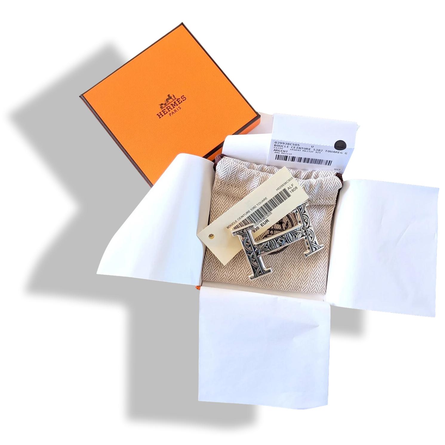 Hermes [14] AG Sterling Silver 925 TOUAREG H Belt Buckle H 32mm, BNIB!