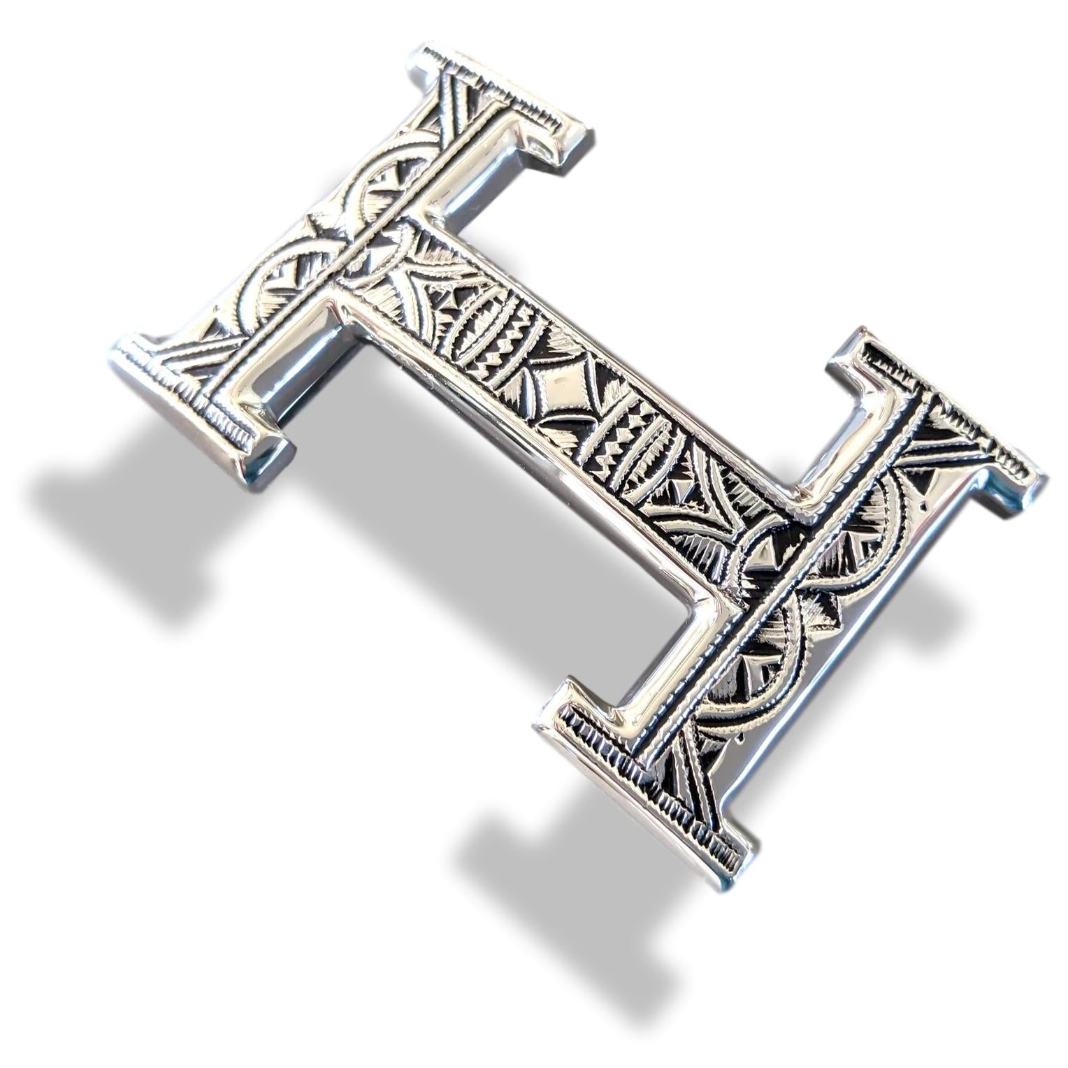 Hermes [14] AG Sterling Silver 925 TOUAREG H Belt Buckle H 32mm, BNIB!