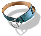 Hermes [150] 2013 Green Malachite Unisex Taurillon Clemence ETRIVIERE 40 Complete Belt, BNWIB!