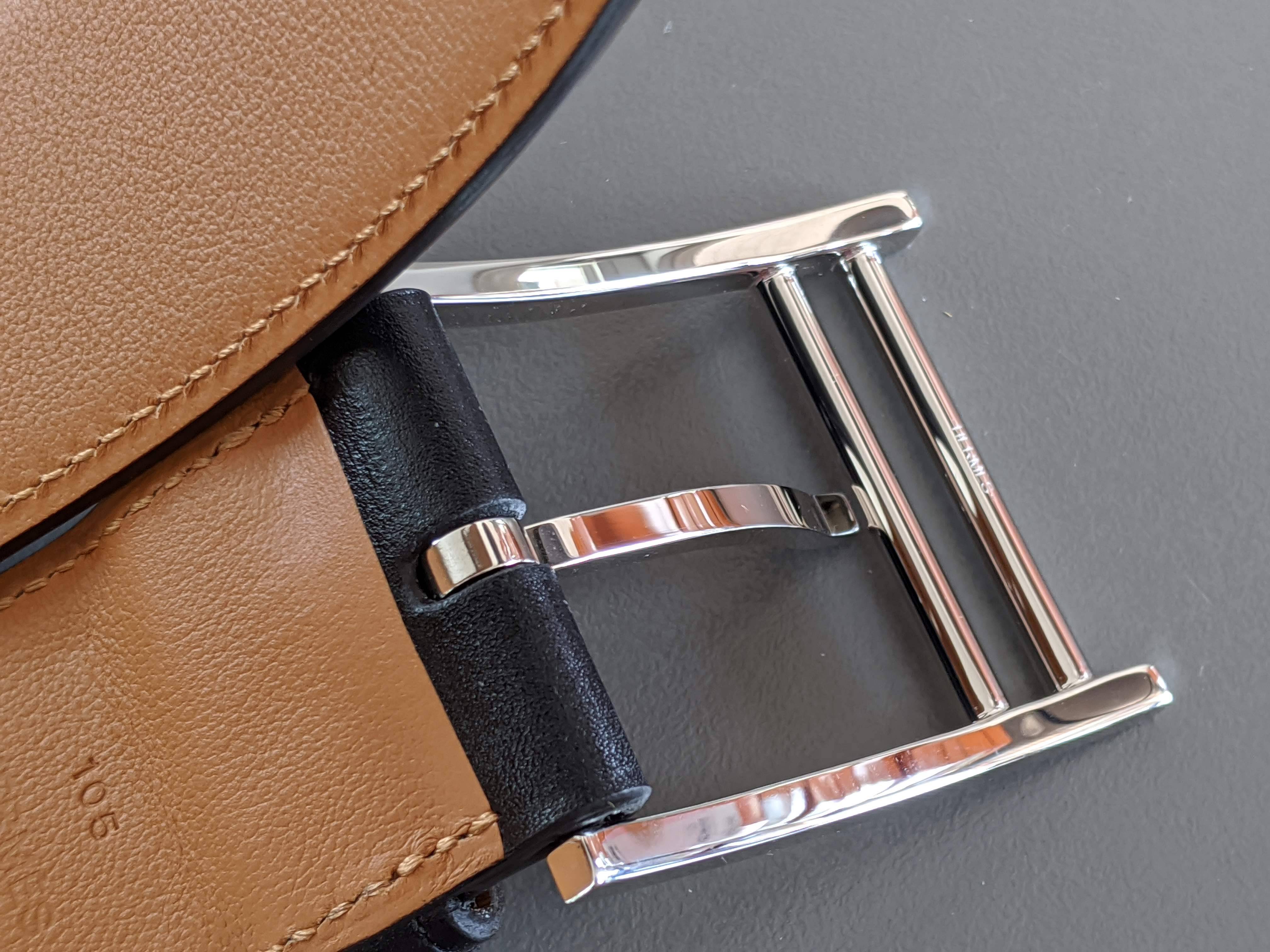 Hermes [186] Noir Calfskin Box Leather PRINCETON Complete Belt 38 MM, BNIB!