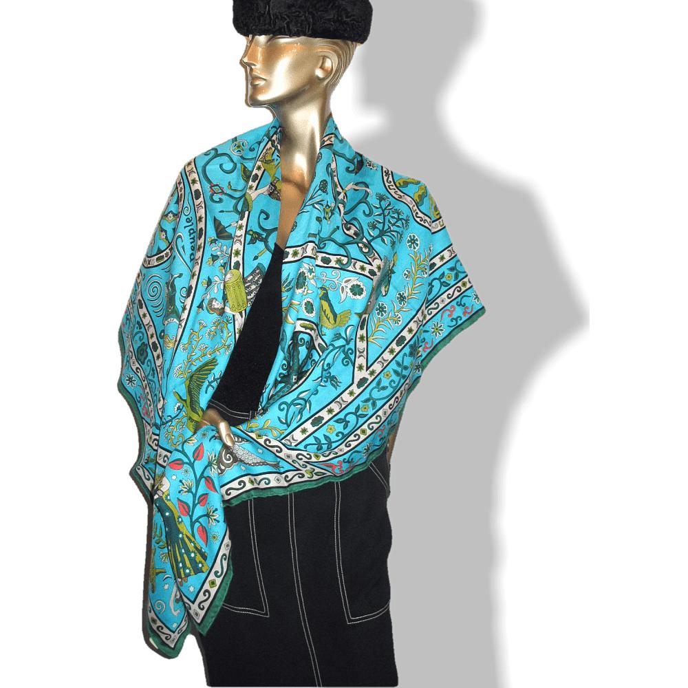 Hermes Peuple du Vent by Christine Henry Cashmere Shawl